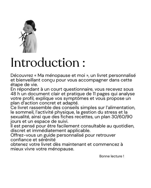 Ma ménopause et moi / Livret personnalisé (11 pages)