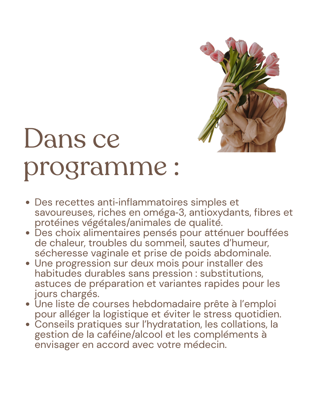Plan alimentaire personnalisé & Suivi visio : 2 mois pour mieux vivre la ménopause